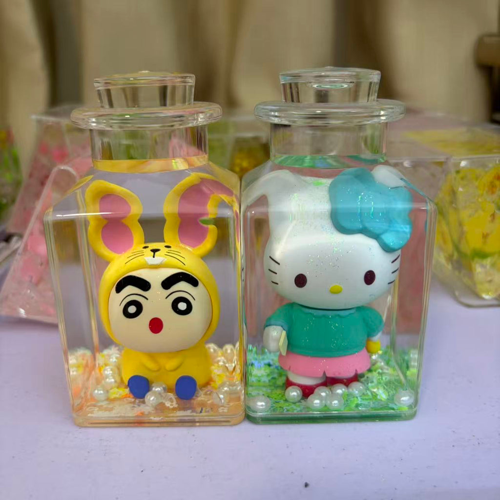7cm*7cm Clear Square Liquid Floating Shake Ornament Customizable Floating Figure Liquid Hourglass Shake Toy Cute Cartoon Hello Kitty Moon Scene & Lime Ice Cube Stress Relief Fidget Shaker Desk Decor Ornament 2 Pack 69.9 USD Mix & Match Custom Design Avail